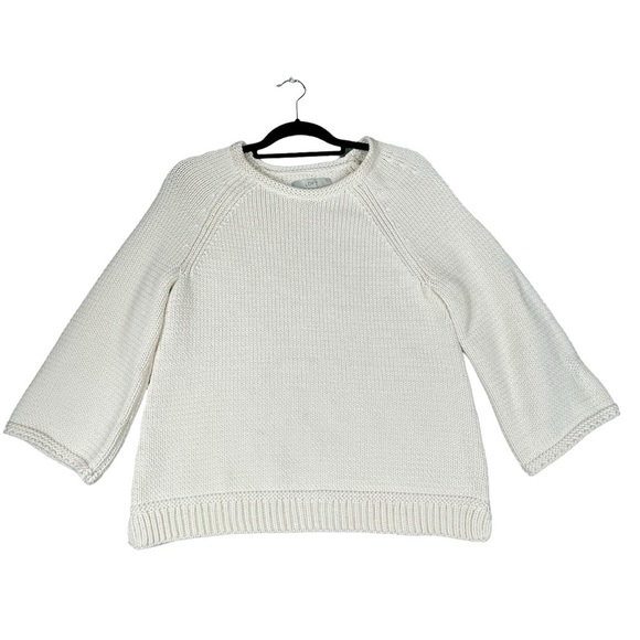 Ann Taylor LOFT Cream Knit Warm Snuggly Minimalist Simple Neutral Sweater Sz S - Picture 1 of 16